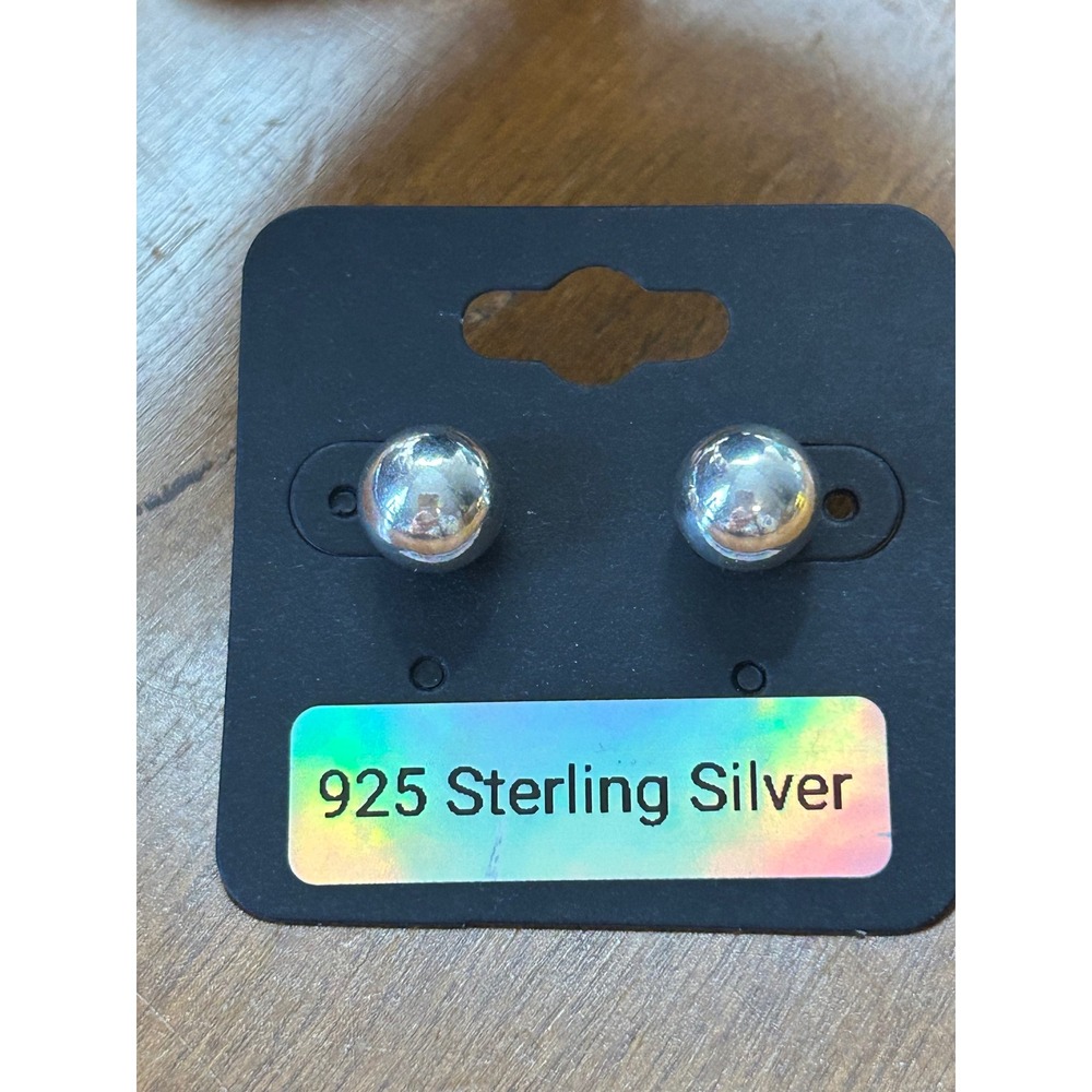 925 Sterling Silver Ball Stud Earrings 8mm High Polish Round Minimalist Jewelry